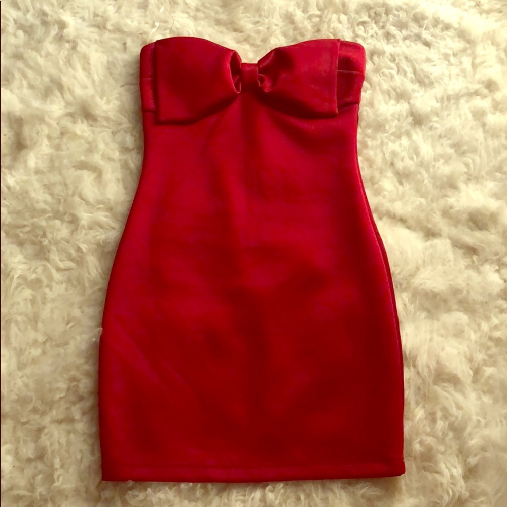 Red dress with bow